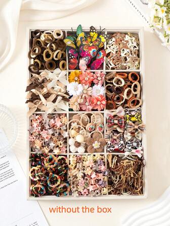 602 件/套女孩发饰套装，可爱棕色蝴蝶结发夹，星星发夹，BB 夹采用蝴蝶结花朵蝴蝶设计，是送给女孩、派对和节日发型的完美礼物（无盒 - OPP 袋）