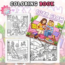 1 Stück (21cm*21cm) Neues Malbuch für Erwachsene, dickeres Papier ist deckend, mit klaren Linien und einfach zum Ausmalen, geeignet für Treffen mit besten Freunden, Freunde genießen Teezeit mit niedlichen Haustieren, süßen Leckereien und gemütlichen Zuhause Szenen "COZY GLOW" Malbuch zum Entwickeln des Denkens, Herbst. Schreibwaren, Schulmaterial, Zeichnen & Malen, Weihnachten