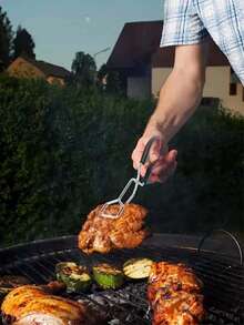 2pcs/1pcStainless Steel Tongs For Cooking Suit, Grilling, Baking, BBQ Utensils,Food Flipping Tools,Heat-Resistant,Non-Slip Grip,Heavy-Duty Kitchen Accessories, Dishwasher , Grill Tongs For Indoor/Outdoor Cooking,Single-Piece Design Kitchen Clips With Long Handles And Comfortable Grips, Suitable For Charcoal Cooking, Barbecue, Grilling, Toasting, Steak, Bread, Salad, Vegetables And Fruits, Flipping And Grabbing Food, Easy To Clean