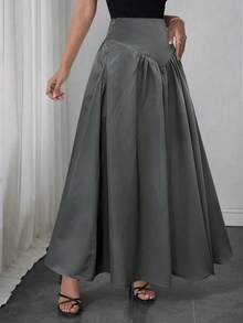 Elegant Ladies' Skirts In The New Autumn And Early Autumn Of 2025 Are Suitable For Dating, Student Wear, Daily Travel, Basic Versatile, Leisure, Beach And Other Scenes, Elegant And Casual Ladies' Skirts, Solid Color, Plastic Waist A Pleated Design, Woven Fabrics, A Variety Of Colors To Choose From, Suitable For Going Out To Wear, Can Also Be Used As Home Clothing.