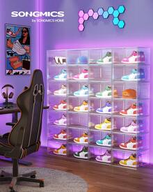 SONGMICS Shoe Boxes - Genomskinlig - Visa 1