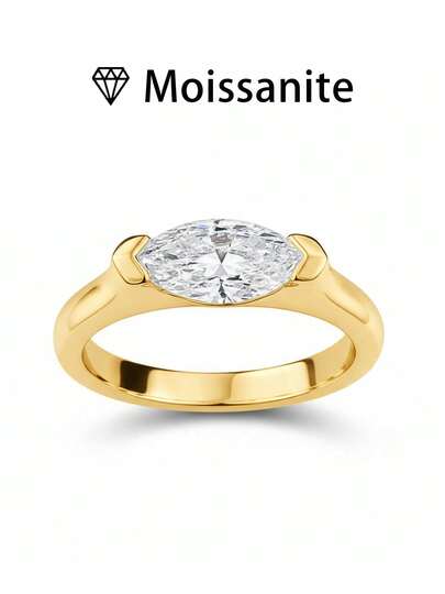 1 st vigselring för kvinnor, Horusögonring, 2,7 g 925 sterlingsilver, 1 karat moissanit, bohemisk palatsstil, lyxig förlovnings-, bröllops-, jubileums-, alla hjärtans dag-present, levereras med moissanitcertifikat och elegant presentask