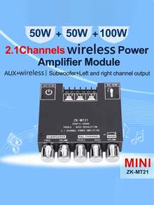 2.1 Channel Digital Amplifier Module - High Fidelity Power Amplifier Board With Bass And Treble Control, Subwoofer Output, Compact Audio Module Suitable For DIY Speaker Projects