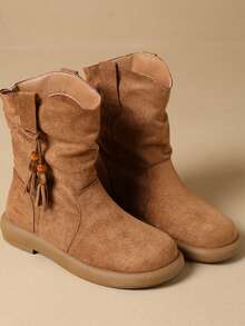 Botas de trabajo marrones para mujer, botas de construcción resistente para otoño, impermeables y antideslizantes, botas vaqueras para uso laboral - Adecuadas para diversas actividades diarias