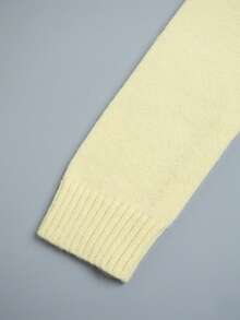 Suéter de punto con hombros descubiertos para mujer, de ajuste holgado, de manga larga, de color amarillo suave, adecuado para vacaciones, bodas, vacaciones, oficina, uso diario, otoño/invierno