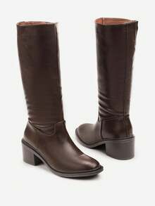 Elegant Knee High Boots For Women - Casual & Work - Winter - Brown - View 6