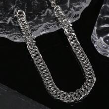 1 Simple And  Stainless Steel Silver Chain Bracelet For Men's Daily Wear, Music Festival Parties, Dates, Boyfriend Gifts - 銀色 - 查看 4