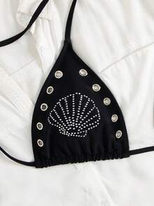 Bộ bikini phong cách Âu Mỹ mới dành cho nữ - màu đen - Xem 8