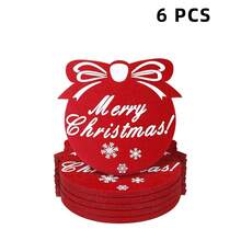 6 件/12 件装饰性钟形毡杯垫套装，圣诞装饰 - 彩色 - 查看 13