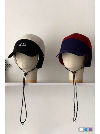 Soft Top Color-Blocking Sherpa Warm Trapper Hat, Unisex Winter Windproof Ear Protection Fleece Bomber Cap, Outdoor Ski Earmuff Baseball Cap, Suitable For Autumn/Winter Riding, Skiing, Travel