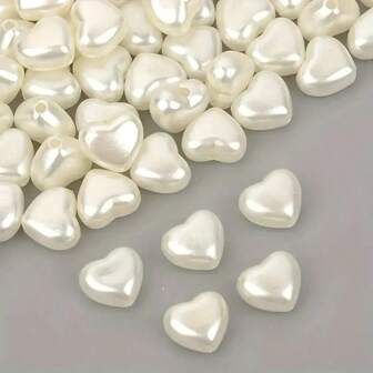 30/50/100/150 White Heart-Shaped Acrylic Beads, Perfect For DIY Jewelry Making - Ideal For Bracelets, Necklaces, And Rings, Jewelry Making Accessories