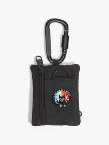 Schwarz mit Schlüsselanhänger, kleiner Münzgeldbörse, Kartenetui, Schlüsseltasche, kleines Reißverschluss-Portemonnaie, Mini-Geldbörse, Geldbörse, Handgelenktasche, Münzbörse, Reisebörse - für Damen und Herren - Schwarz - Übersicht 19