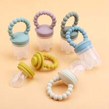 1pc Baby Fruit Feeder, Beaded Design, Easy For Infants To Eat Fruits & Veggies, Soft Silicone Teether - Multicolor - View 9