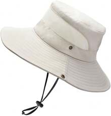 AI-PIKA Sombreros del Sol para Hombre,Sombreros para Hombre con Protección UV UPF 50+,ala Ancha,Impermeables,Transpirables para Ciclismo,Acampar,Pescar,Caminar - Modelo transpirable color beige - Ver 4