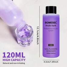 30毫升/60毫升/120毫升美甲丙烯酸液态单体 - 专业丙烯酸液态单体美甲延长液美甲系统套装，适用于速干丙烯酸美甲延长，含丙烯酸美甲刷，适用于丙烯酸美甲延长，美甲系统套装，速干丙烯酸美甲延长，适合初学者在家DIY，专业美甲沙龙使用，丙烯酸按压式美甲贴片 - 彩色 - 查看 5