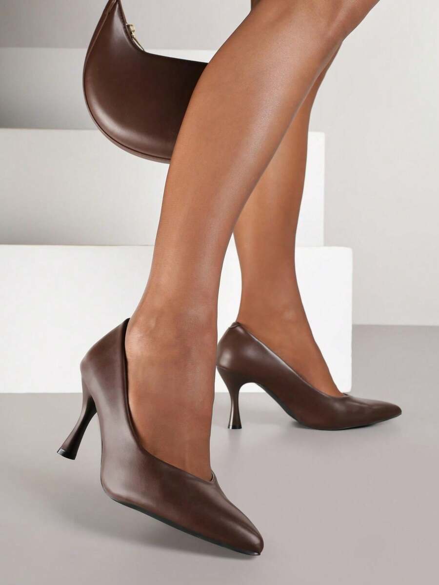 Vices Heels With Natural Leather Insole - Brown - View 1