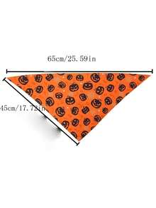 1pc Devil Pumpkin Pattern Comfortable Triangle Pet Bandana/Scarf, Suitable For Small, Medium, Large Dogs Halloween Gifts And Decorations For Dogs