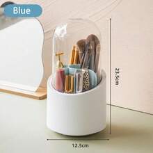 360° Rotating Makeup Brush Storage Box, Portable Desktop Cosmetic Organizer For Lipstick, Eyebrow Pencil And Eye Shadow Brushes - Multicolor - View 9
