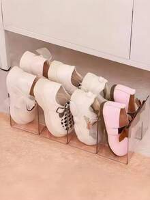 1/2/4件装儿童鞋架，鞋盒，粉色和透明色，适合婴幼儿，ABS材质，纯粉色和透明色，适合托儿所、儿童房、家庭或浴室入口处的鞋架收纳（适合0-3岁儿童的鞋子） - 彩色 - 查看 5