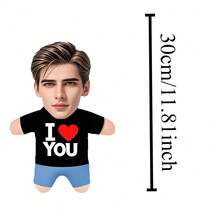 Cojín personalizado con impresión de foto en miniatura "Te amo", opción de regalo perfecta para el Día de San Valentín, Halloween, Navidad, Acción de Gracias, Aniversario - Negro - Ver 17