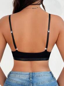 Biustonosz ciążowy z koronkowym wykończeniem w jednolitym kolorze, bez wypełnienia