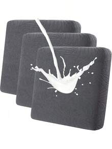 Waterproof Couch Cushion Covers, Stretch Sofa Seat Cushion Slipcovers Solid Washable Furniture Protector Suitable For Armchair Loveseat Sofa (Beige, 3 Pcs)