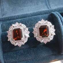 1 Pair Luxury Cubic Zirconia Stud Earrings For Women, Suitable For Wedding, Party, Engagement, Anniversary, Valentine's Day Jewelry Gift