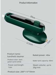 OBOVAY Bàn ủi điện cầm tay mini, bàn ủi hơi nước siêu nhẹ, bàn ủi hơi nước đa chức năng, bàn ủi hơi nước gia dụng 2 trong 1 - Xem 12
