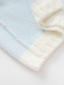 Balabala Girls Faux Mink Knit Sweater, Elsa IP, Winter Warm Pullover, Stylish Casual - Blue and White - View 9