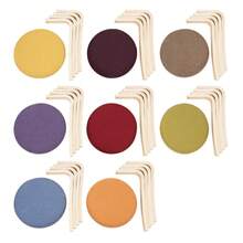8-Piece Solid Wood Round Stools - Stackable Padded Seating With Soft Surface - Space Saving Nesting Design For Home & Events - Natural Finish Wooden Stools With Comfort Cushion - Set Of 8 Circular Stools For Flexible Seating - 黃色,褐色,咖哩色,綠色,紫色,紅色,藍色,橘色 - 查看 1