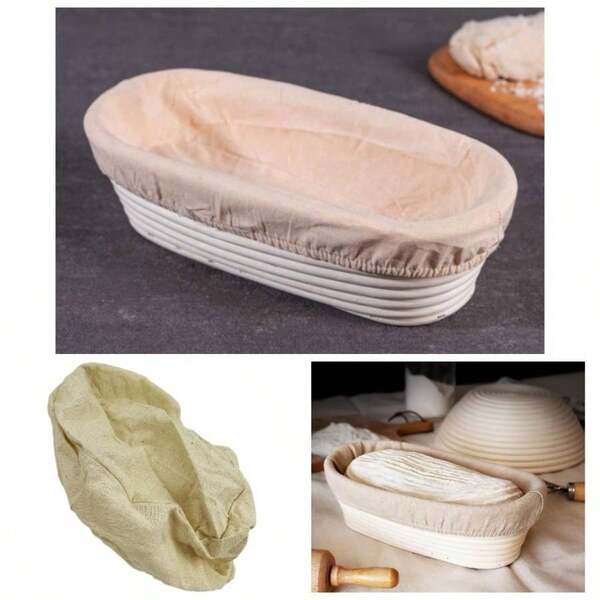 2Pcs 11inch Proofing Basket Liner, Rattan Baking Dough Basket Liner, Sourdough Banneton Proofing, Fermentation Basket Linen Liner Baking 15 8cm