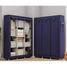 Non-Woven Fabric Wardrobe Organizer, Easy Assembly Clothes Closet With Hanging Rod, Steel Frame Collapsible Cabinet For Dorm