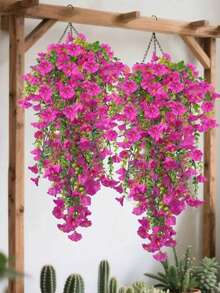 2 束逼真仿真 DIY 装饰抗紫外线花束，人造植物适用于家庭、走廊、花园、庭院、餐桌、客厅、婚礼派对装饰、人造装饰品、假植物、假藤蔓、壁挂人造藤蔓、假花、婚礼派对装饰人造植物、情人节