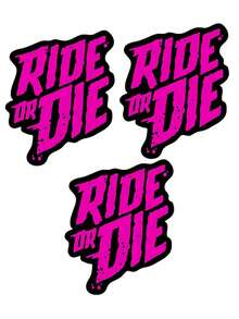 Pegatina impermeable de PET para bicicleta "RIDE OR DIE", con letras llamativas y diseño resistente a los arañazos y colorido, duradera y decorativa para cuadros de bicicleta, adecuada para bicicletas de carretera, bicicletas de montaña, accesorios de ciclismo, entusiastas del DIY y ciclistas. La opción ideal para todos estos grupos.
