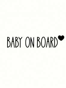 1pc Baby On Board Car Sticker, Safety Warning Sign For Car Window Or Body Decor