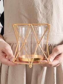 豪华铁艺花瓶摆件，适用于家庭客厅装饰、餐厅浪漫烛光晚餐道具、家居装饰、花瓶、餐桌装饰、生日毕业礼物