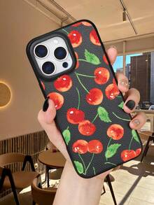 Watercolor Cherry Fruit Phone Case, A Lovely Summery Shockproof Phone Case With A Beautiful Red Cherry Pattern And Leaves,Compatible With Iphone 17Promax/17Pro/17Air/17/16Promax/16Pro/16Plus/16/15Pro - 摩卡 - 查看 10