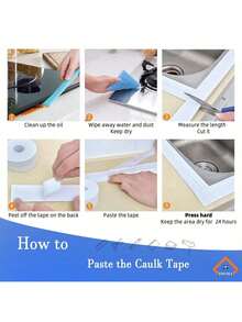 White Caulk Tape 1.5 Inch X 10.5 Ft, Self-Adhesive Waterproof Seal Strip For Bathroom, Kitchen Sink, Bathtub Joints. Peel And Stick No Tools Needed, Mold Resistant Gap Seal For Shower & Countertop. 1-Piece - 白色 - 查看 9