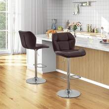Sgabelli bar - Marrone - Pelle - Visualizzare 2