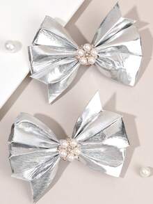2pcs/4pcs Shiny Gold & Silver Bow Hair Clips, Suitable For Girls, Sparkling And Charming, Exquisite Gift For Girls, Alligator Clips, Suitable For Festivals, Parties, Prom And Daily/Vacation Wear - Multicolor - View 9