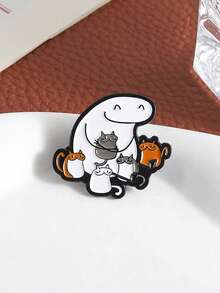 1PC Funny Spanish Quotes Enamel Pin Sad Character Brooch Pines Lapel Pins Badge Clothing Accessories Fashion Jewelry Friends Gifts - Multicolor - View 6