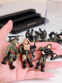 Figuras de bloques de construcción militares - Set de 12 modelos en miniatura, perfectos para la construcción de escenas, juguetes en bolsas ciegas al azar