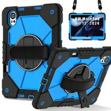 適用於 Matepad 11.5 2023/Pad 11.5 2024/SE 11/11.5s/Air 12/ Poco Pad/Pad Pro/ Pad SE 8.7/PAD7/PAD7 PRO/Galaxy Tab A9/A8/A7/S9/S10FE/S7/S8 平板電腦的手腕帶保護殼，防震矽膠 PC 支架手腕帶，耐用且堅固 - 藍色 - 查看 10