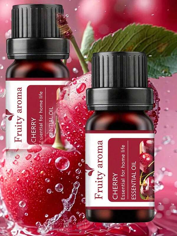 1 pieza, 10ml Aceite esencial aromático premium con aroma a fruta, apto para difusores, humidificadores, perfumes DIY y velas aromáticas, el aceite esencial de aroma a cereza se utiliza para aliviar el estrés y relajarse, regalo de Halloween, regalo para familiares y amigos
