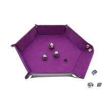 Foldable Hexagonal Dice Tray - A Soft Velvet-Like Storage Box With A Sturdy Metal Frame, Compact Foldable Design, Suitable For Games, Parties, Festivals (Christmas, Valentine's Day, Mother's Day), Festival Gifts, Party Presents, Festival Decorations, Elegant Appearance, Durable Structure, And Festival Shoppers