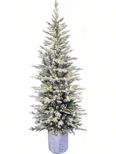 Lápiz de Abeto ártico preiluminado de 6 pies con 120 luces LED blancas cálidas