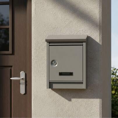 STARLEY - Buzón de Pared de Metal 216x94x305mm, Caja de Correo Moderna en Negro, Blanco o Gris, para Hogar, Oficina, Entrada, Exterior, Decorativo
