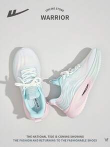 WARRIOR 1 双女式前系带运动鞋，网眼透气防滑耐用舒适百搭轻便跑步鞋，适合户外休闲穿着 - 白綠粉 - 查看 4