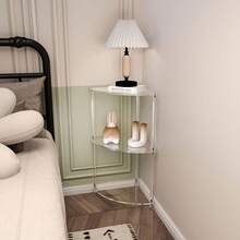 1 件亚克力透明三角形落地角架，2-4 层现代家居落地角桌，适用于客厅、卧室、浴室