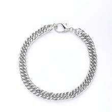1 Simple And  Stainless Steel Silver Chain Bracelet For Men's Daily Wear, Music Festival Parties, Dates, Boyfriend Gifts - 銀色 - 查看 6